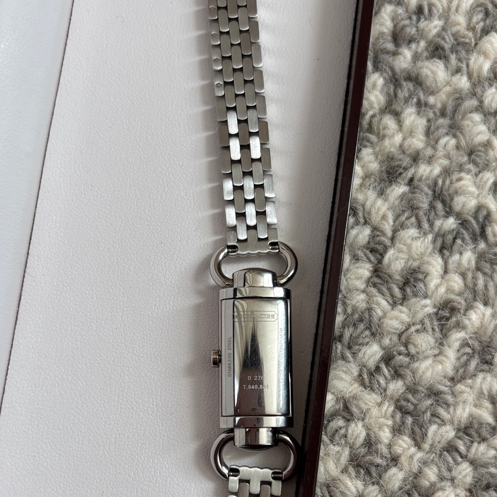 Coach Stainless Steel Rectangular Link Bracelet Watch - Silver - Picture 4 of 5